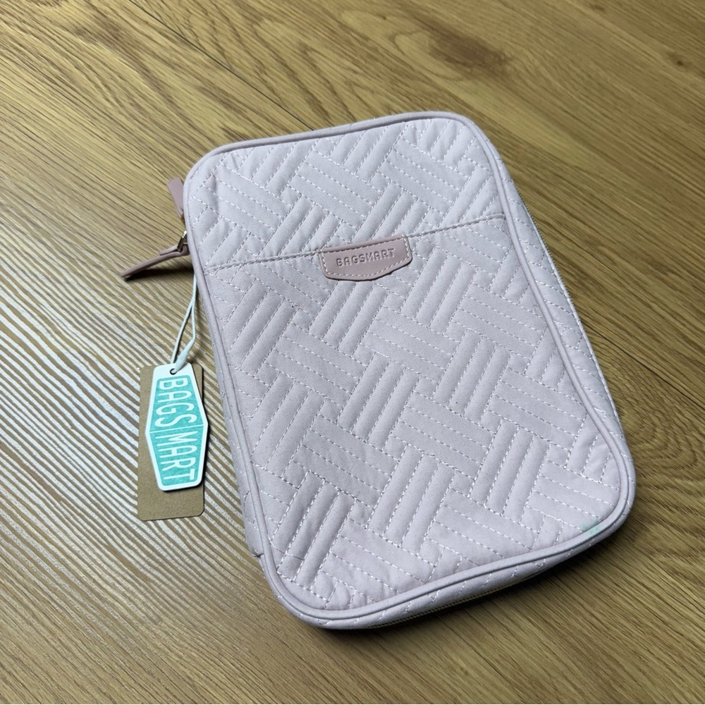 BAGSMART Pink Quilted Jewelry Pouch accessory travel carrying case NWT flawed - Picture 6 of 16
